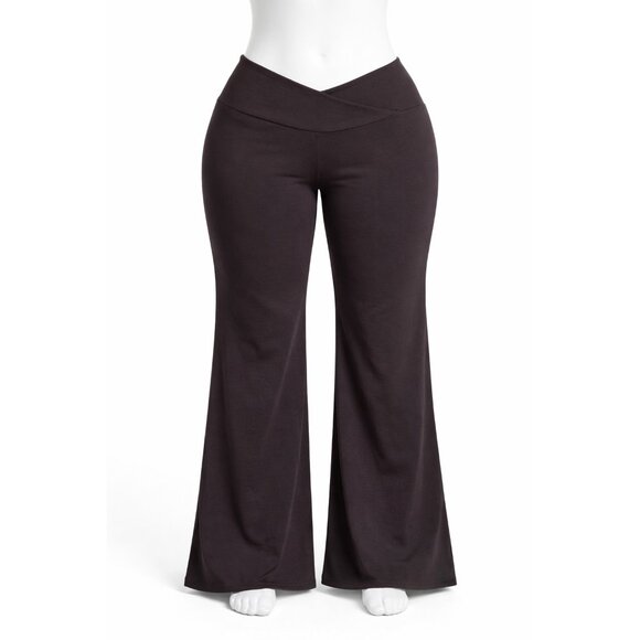 Velocity Pants - Velocity 2X Plus High Rise Flare Wide Leg Stretch Yoga Pants Bootcut